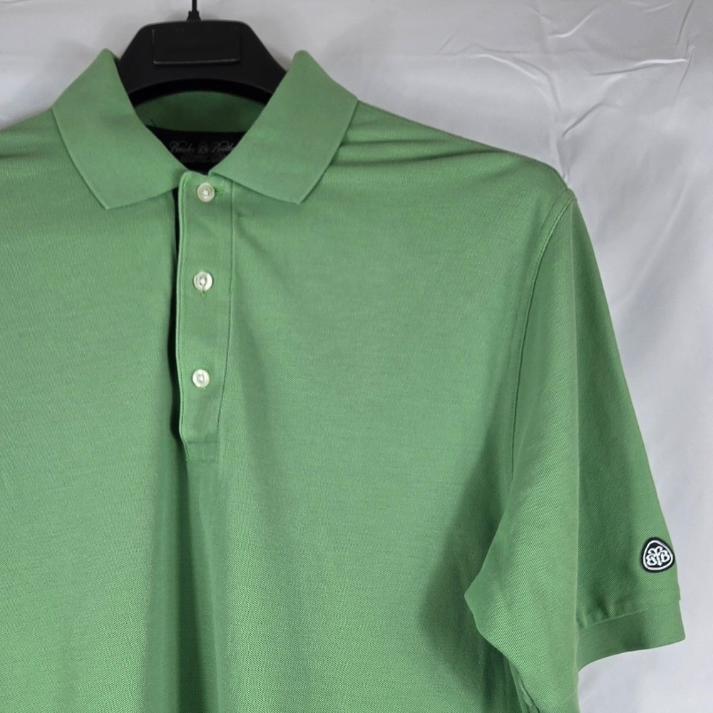 Brooks Brothers Country Club Mens Green Performance Knit Cotton Polo Shirt M